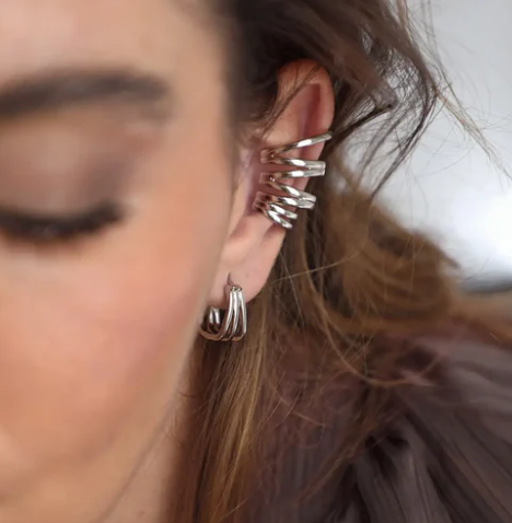 1WK0708-511 WAEKURA Yago Earrings Silver (A-LX-E)