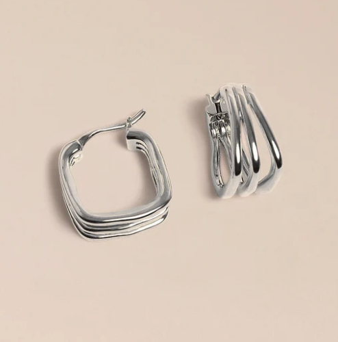1WK0708-511 WAEKURA Yago Earrings Silver (A-LX-E)