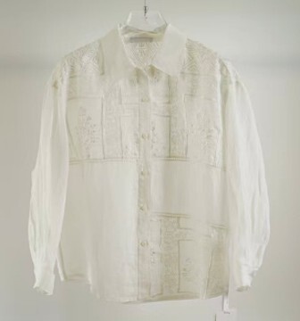 A3 G620327353 - 米白色刺繡恤衫
