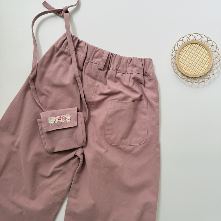 粉色休閒寬褲|含包