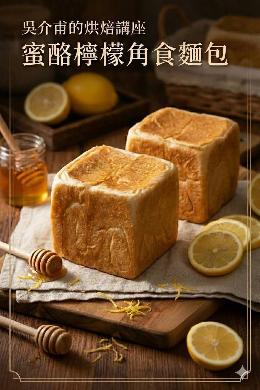 吳介甫 (Jeff) 老師：維也納+蜜酪檸檬角食系列麵包實作班