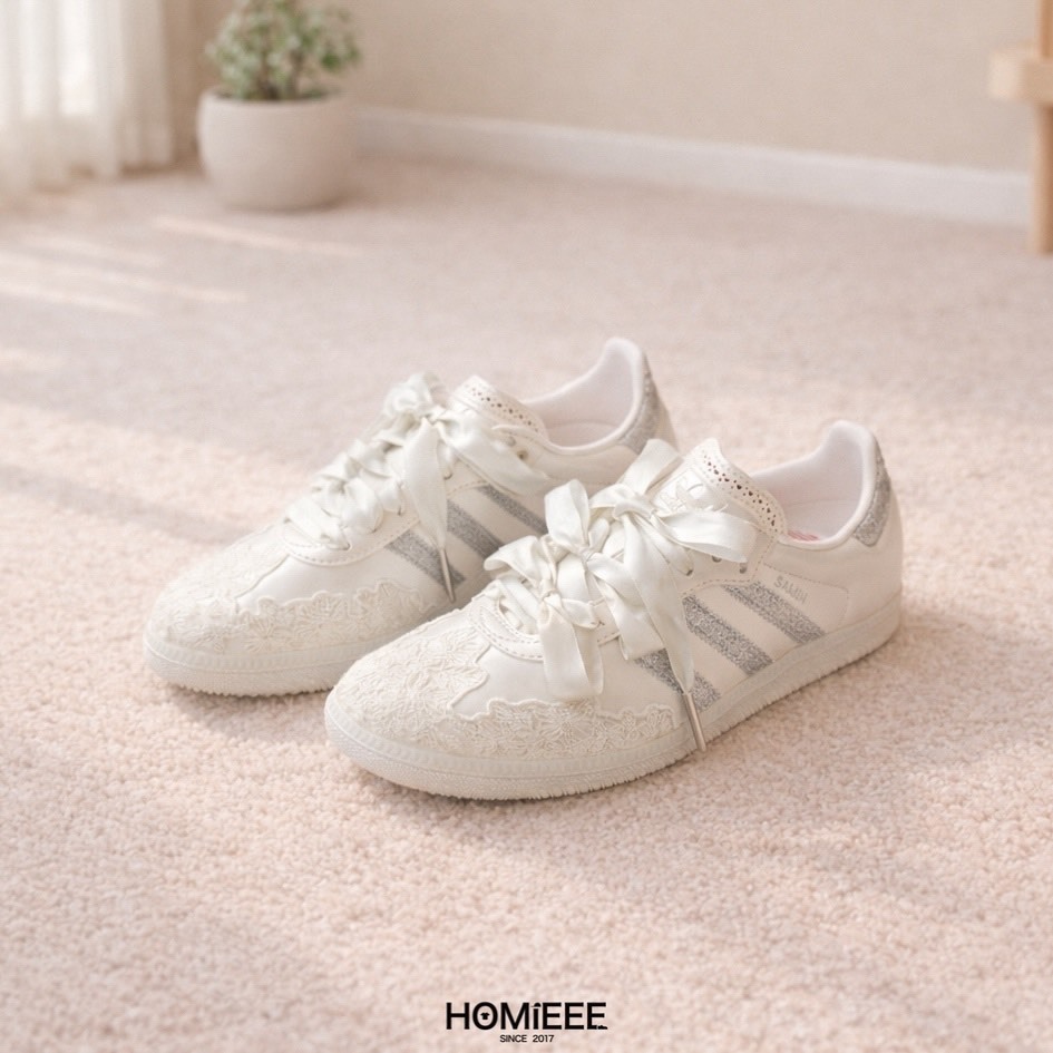 Adidas Samba Valentines Day 蕾絲 緞面 珠光白 女鞋 [HP3658]