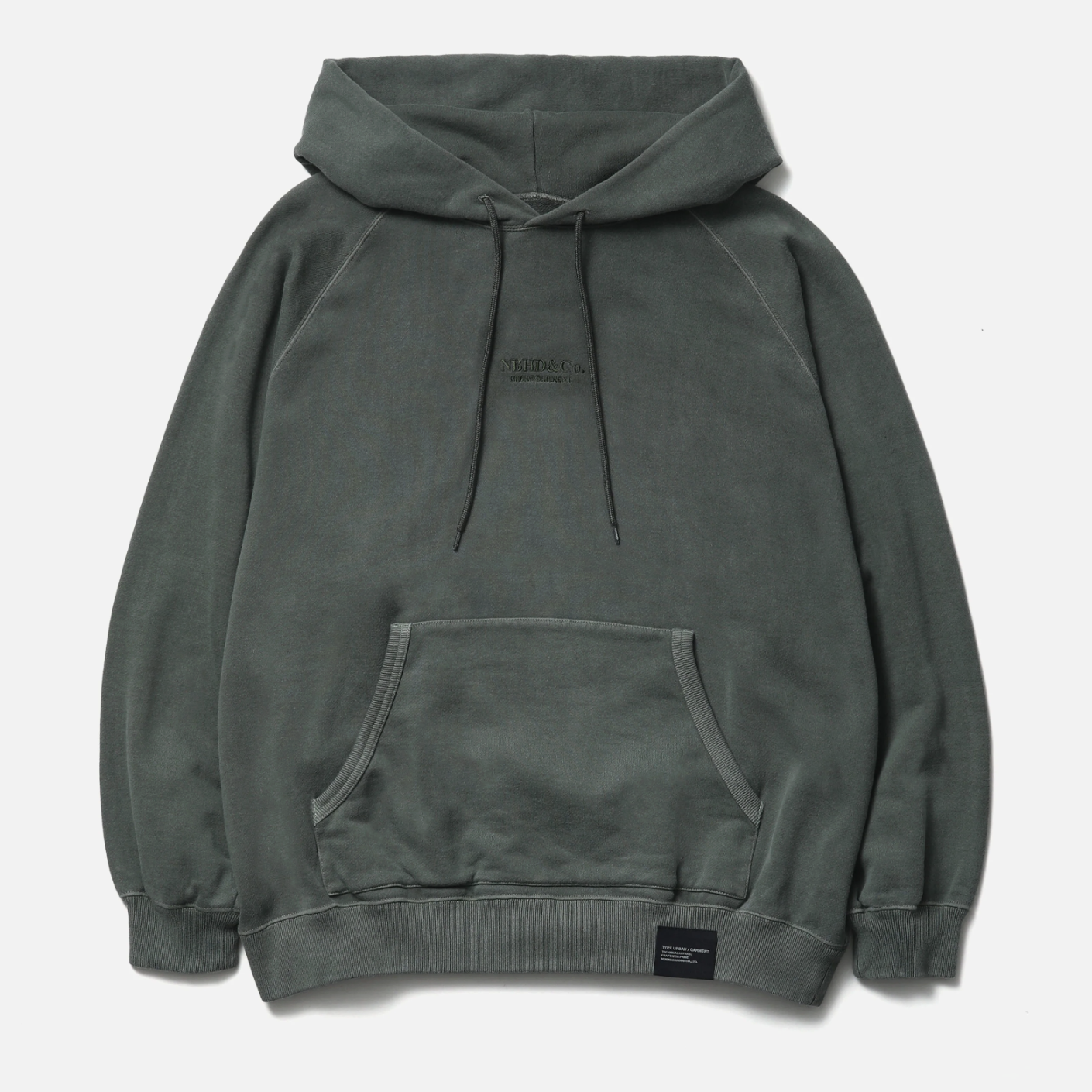 -(B07)-NEIGHBORHOOD  PIGMENT DYED SWEAT HOODIE LS 電繡 水洗 帽Ｔ藍色/橄欖綠/灰色-261FPNH-CSM02