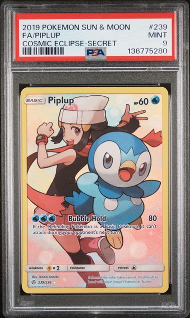 (2019 POKEMON SUN & MOON COSMIC ECLIPSE #239 FA/PIPLUP COSMIC ECLIPSE-SECRET (136775280)