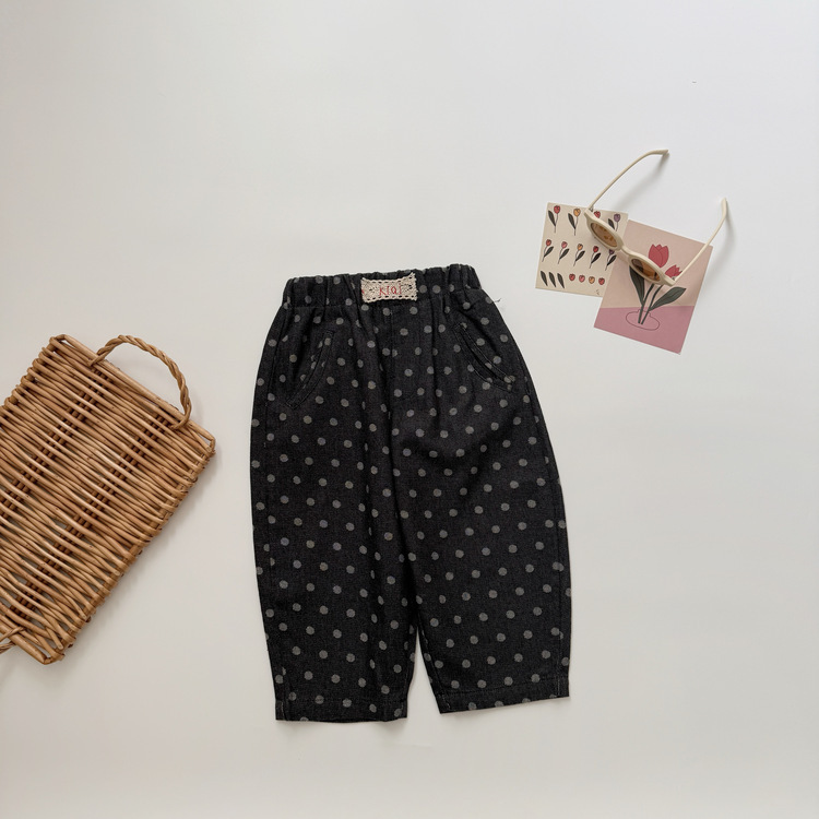 圓點休閒寬褲