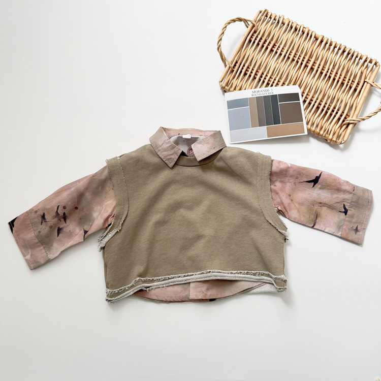 暈染兩件式襯衫