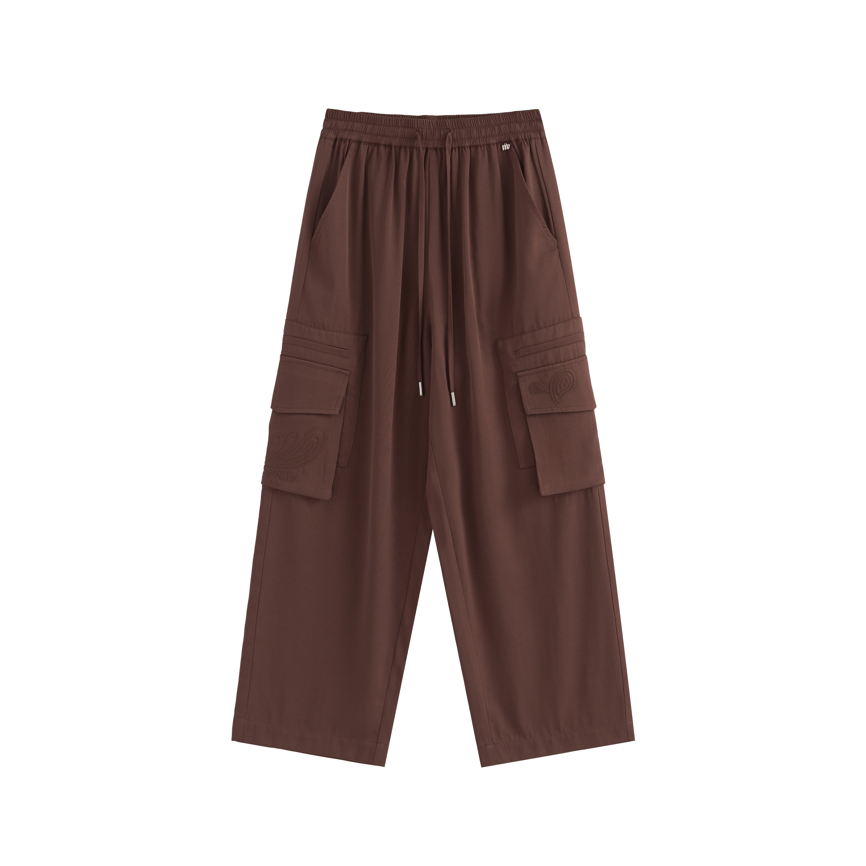 mi-tu drawstring casual wide-leg pants