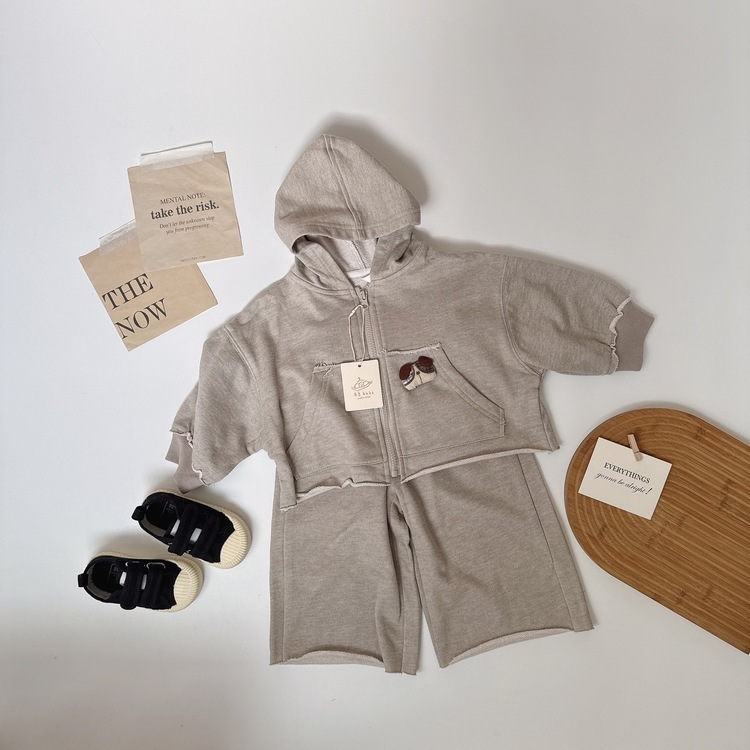 休閒連帽不修邊套裝