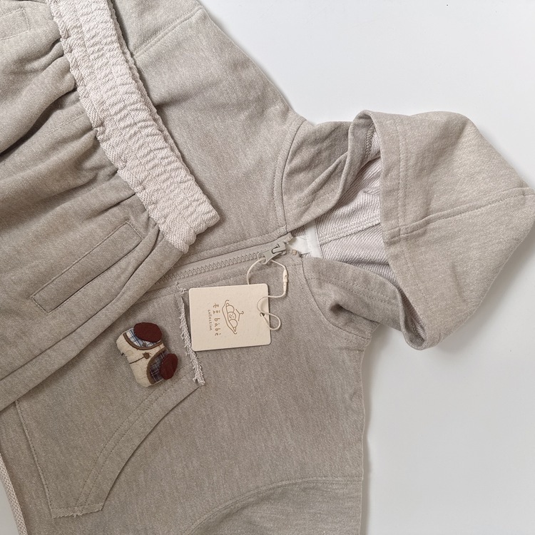 休閒連帽不修邊套裝