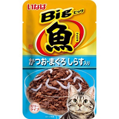 INABA 貓濕糧 BIG 軟包．吞拿魚+白飯魚80g