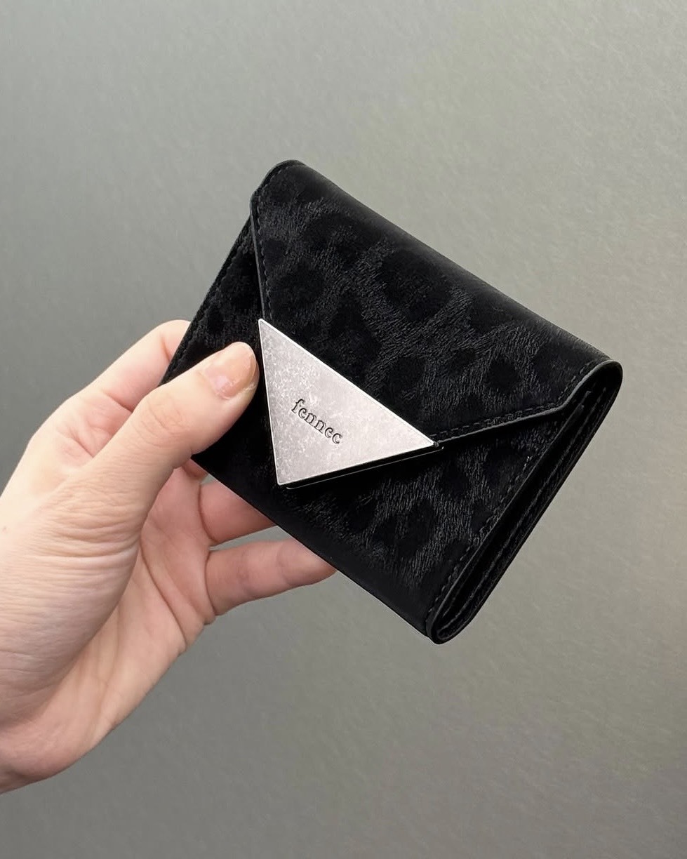 FENNEC  TRIANGLE WALLET 牛皮 折疊 翻蓋錢包 豹紋 短夾 3色