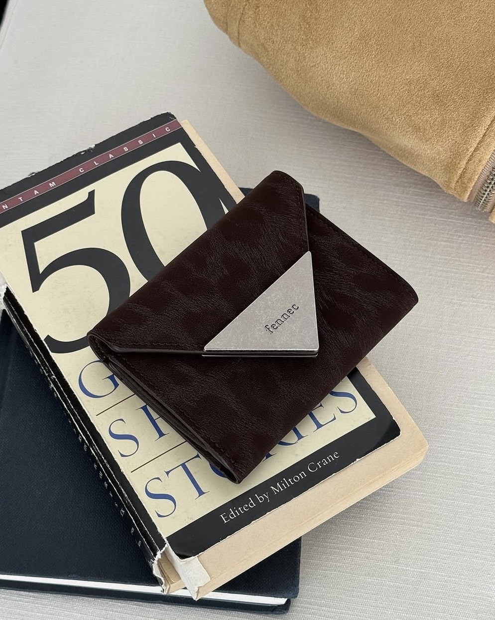 FENNEC  TRIANGLE WALLET 牛皮 折疊 翻蓋錢包 豹紋 短夾 3色