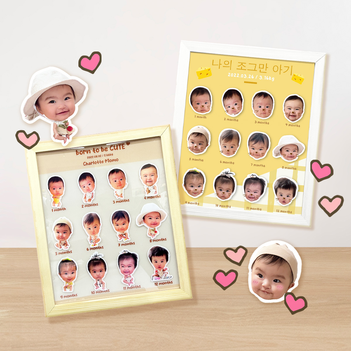 (SG/MY) 客製化月份成長磁石相框