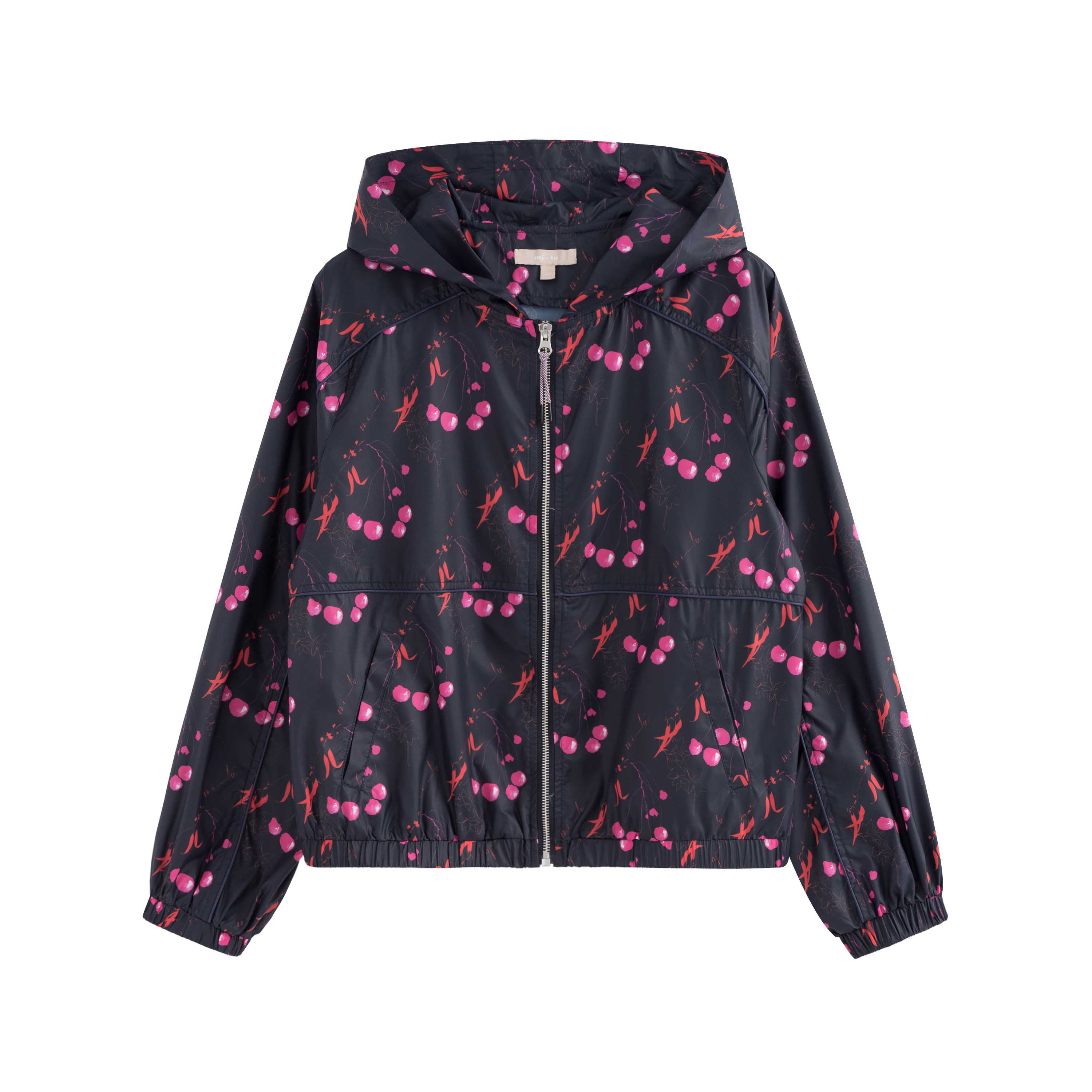 mi-tu Cherry Print Windproof Jacket