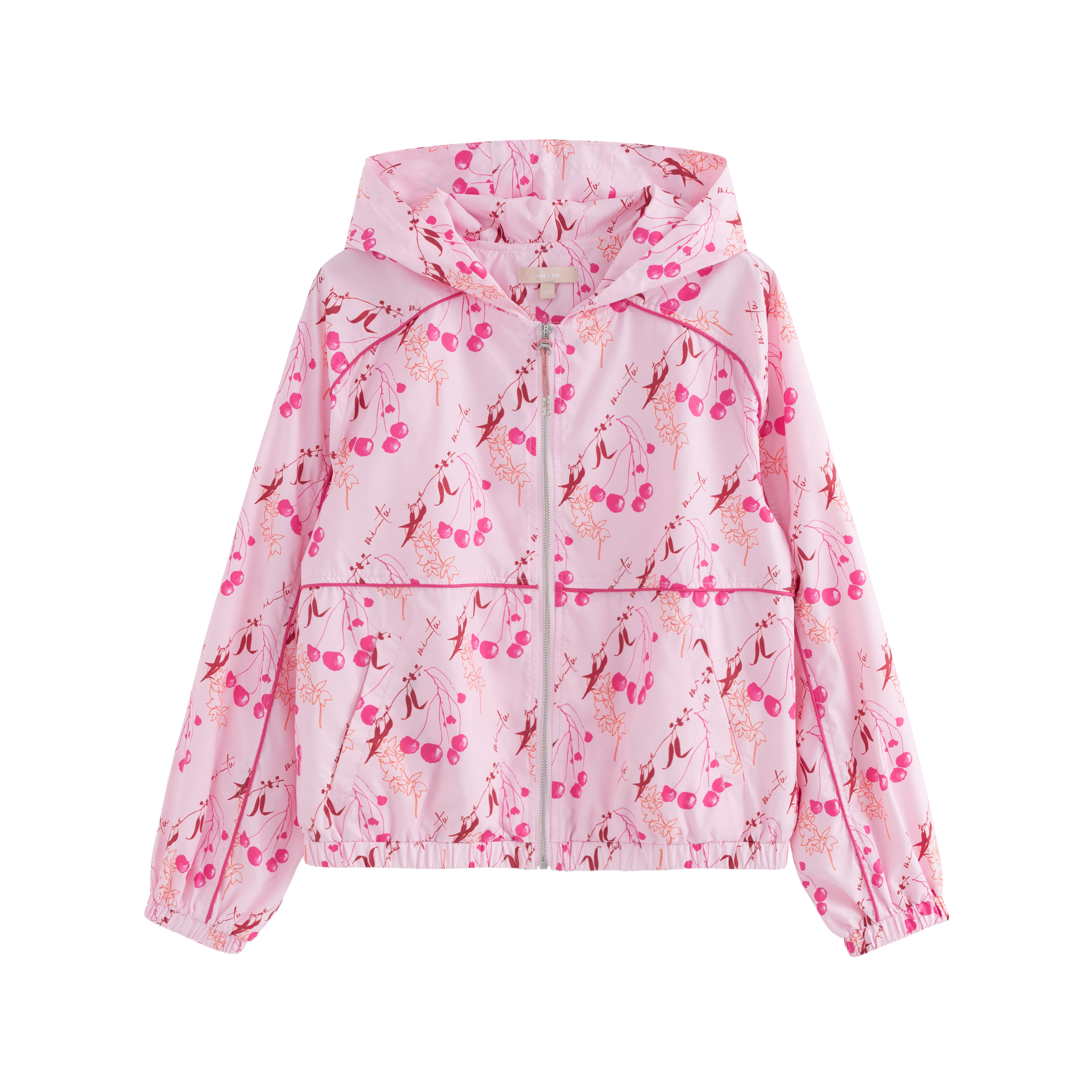 mi-tu Cherry Print Windproof Jacket