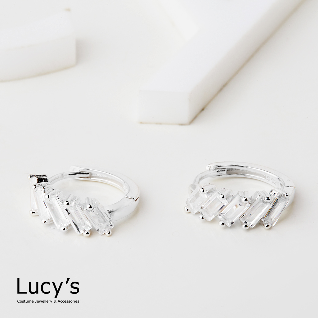 925純銀 光階 易扣耳環 (122924)