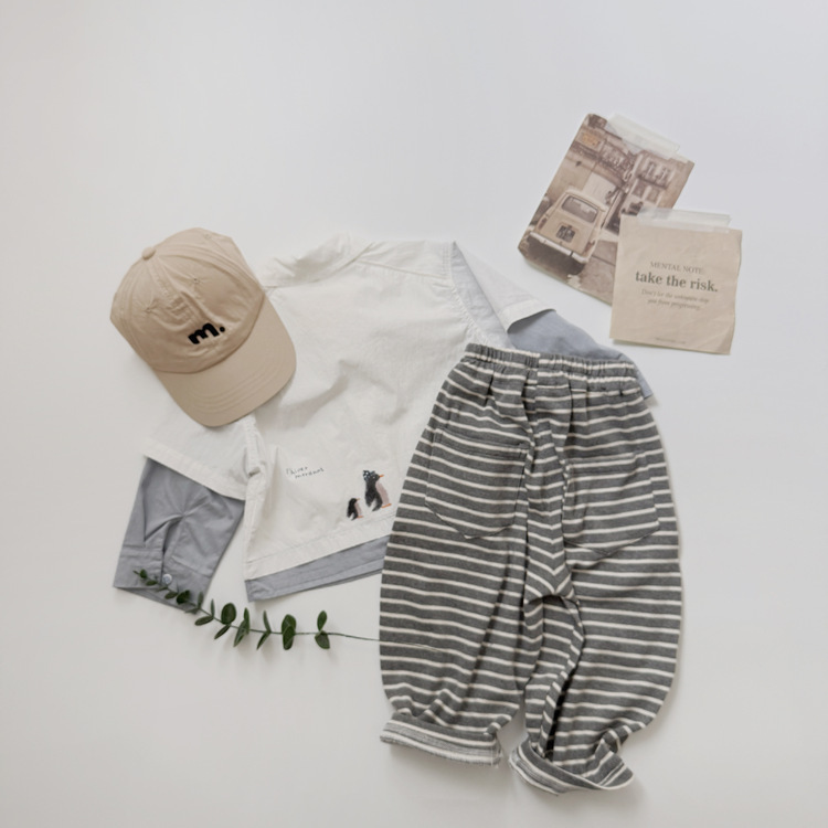 韓系假兩件襯衫