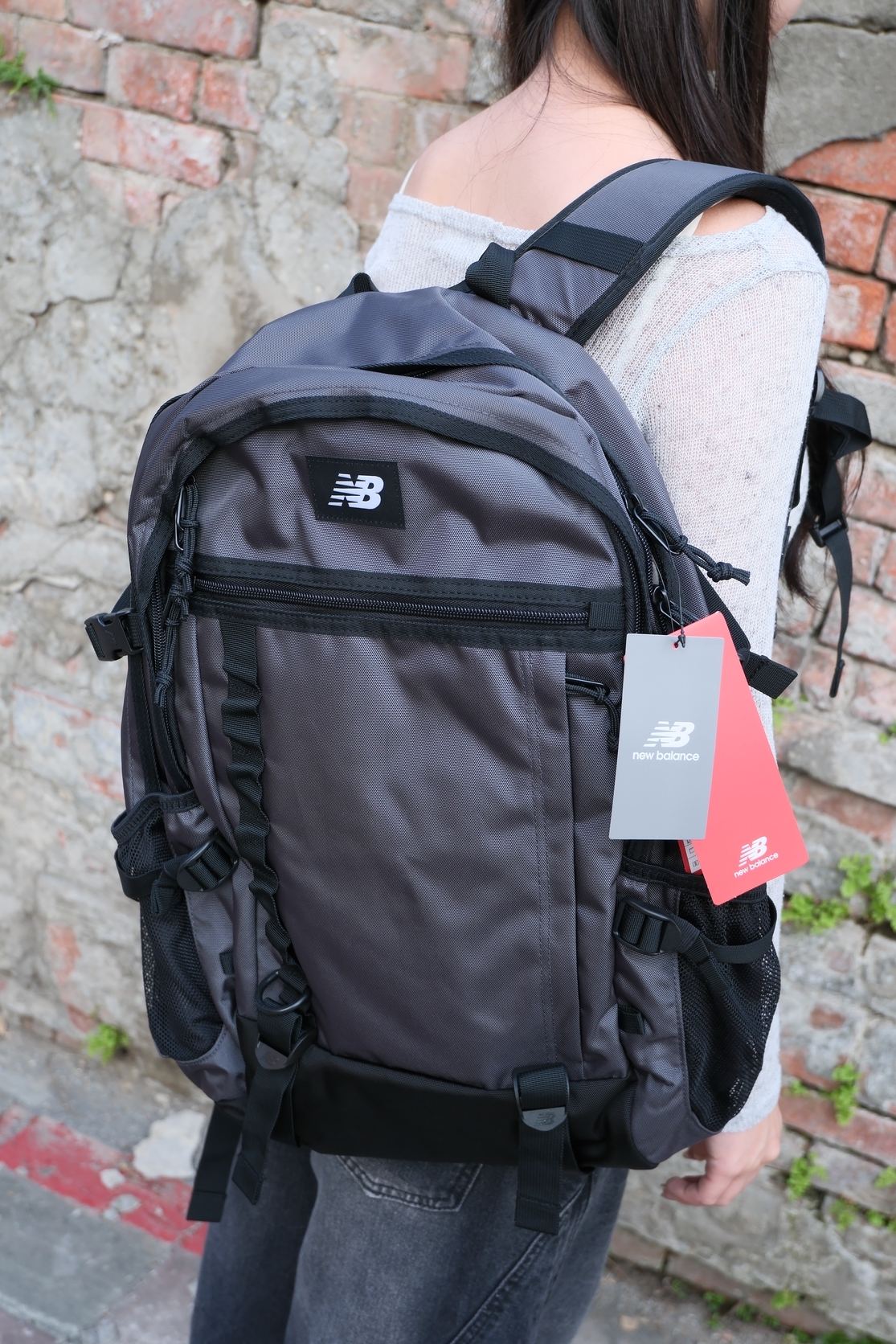 New Balance NB 男女 後背包 大容量 通勤 旅行 實用 質感 黑色 AC7518OBK / 灰色 AC7518OGT