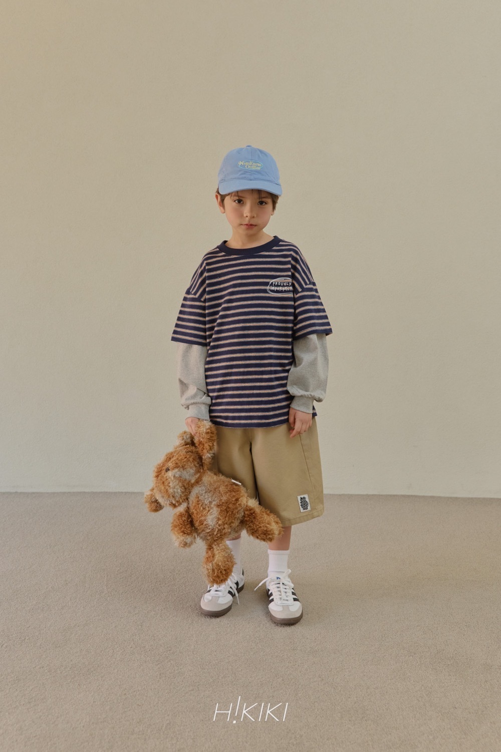 Hi! kiki 條紋拼色袖假 2 件上衣 / 2色