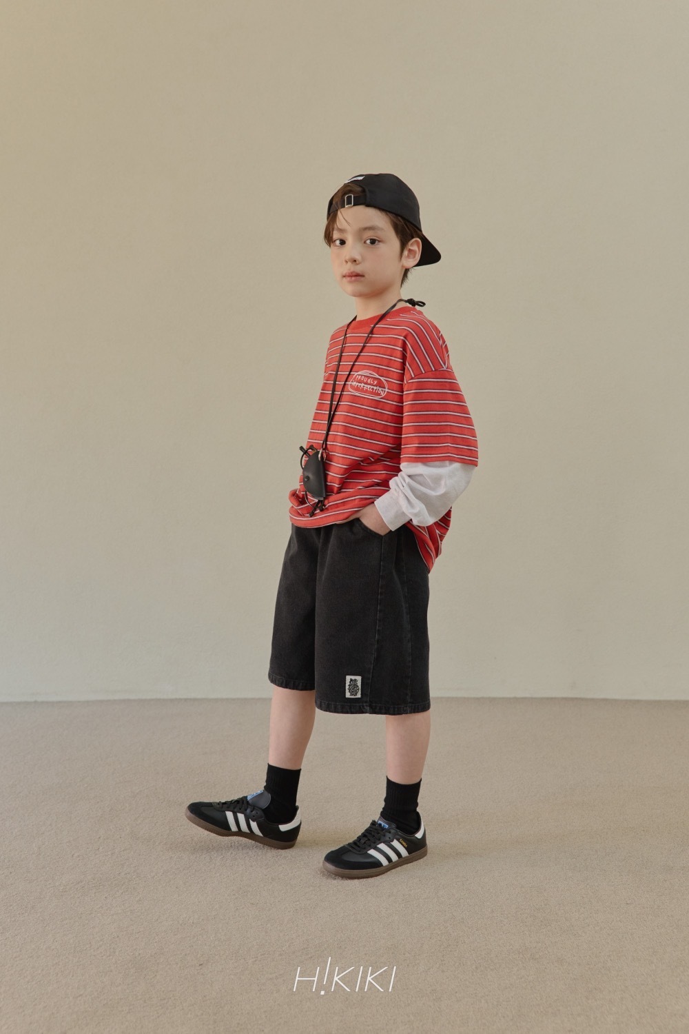 Hi! kiki 條紋拼色袖假 2 件上衣 / 2色