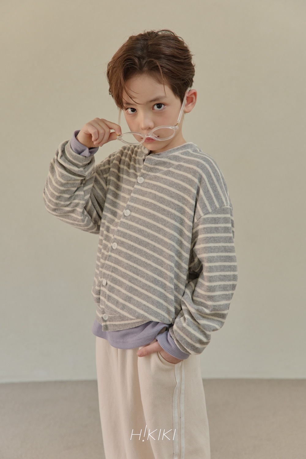 Hi! kiki 條紋圈圈布開衫 / 2色