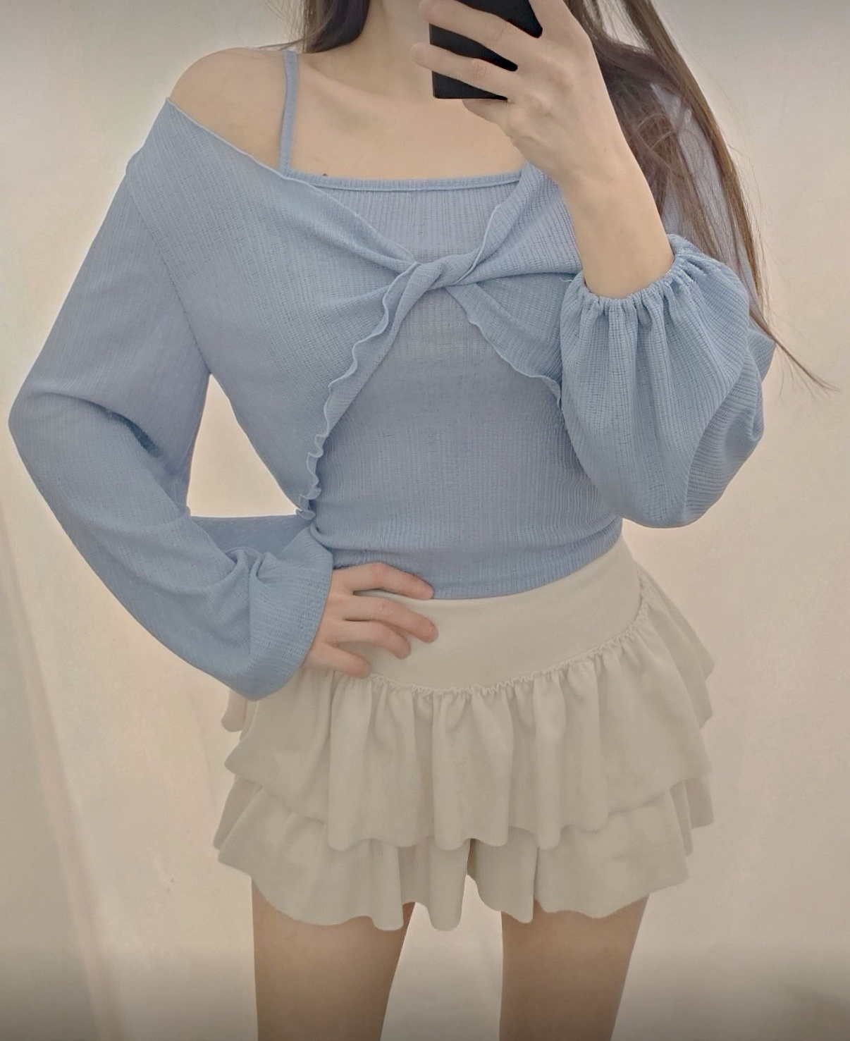 羅紋扭結外套背心set