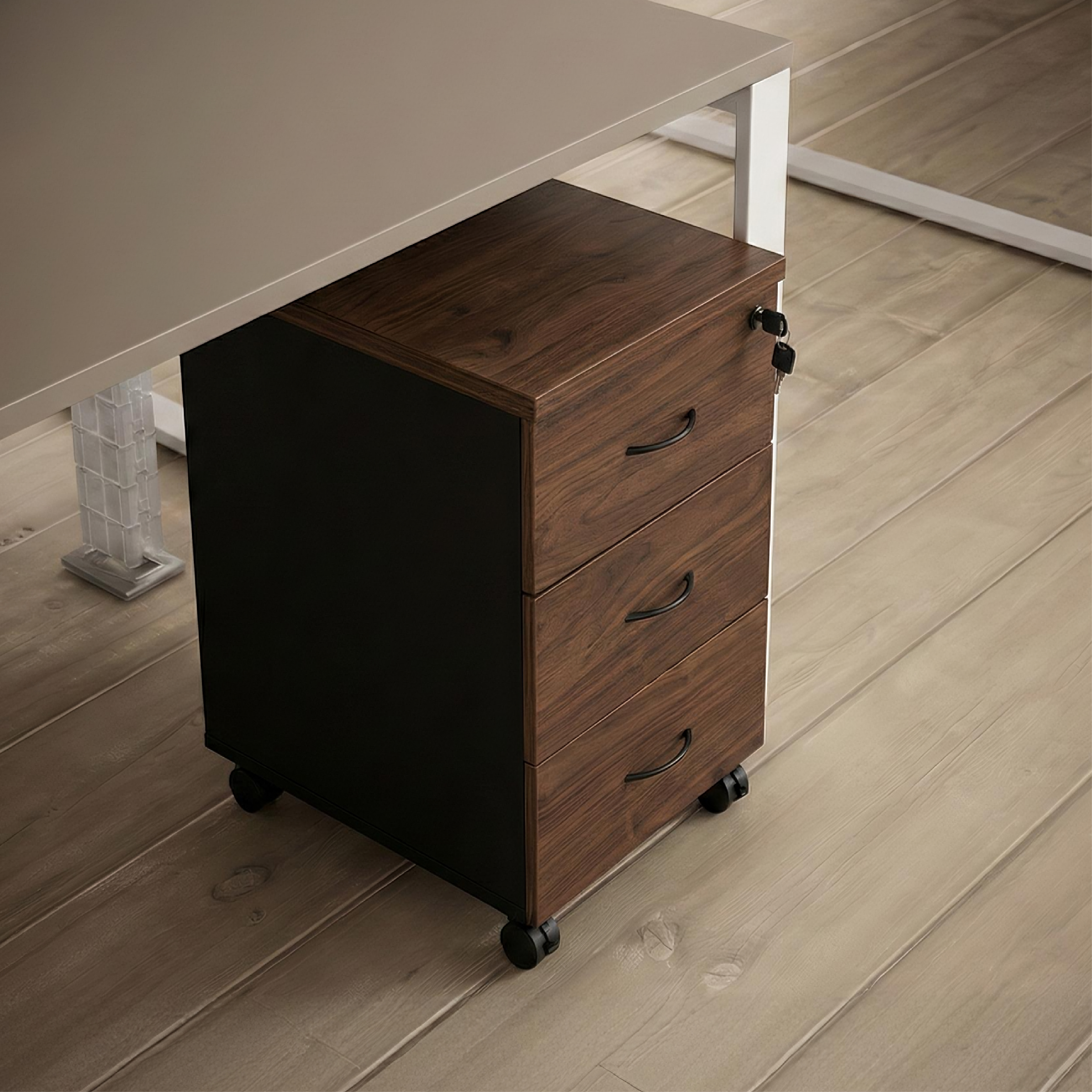 歌德雙色活動櫃(大理胡桃/木製)