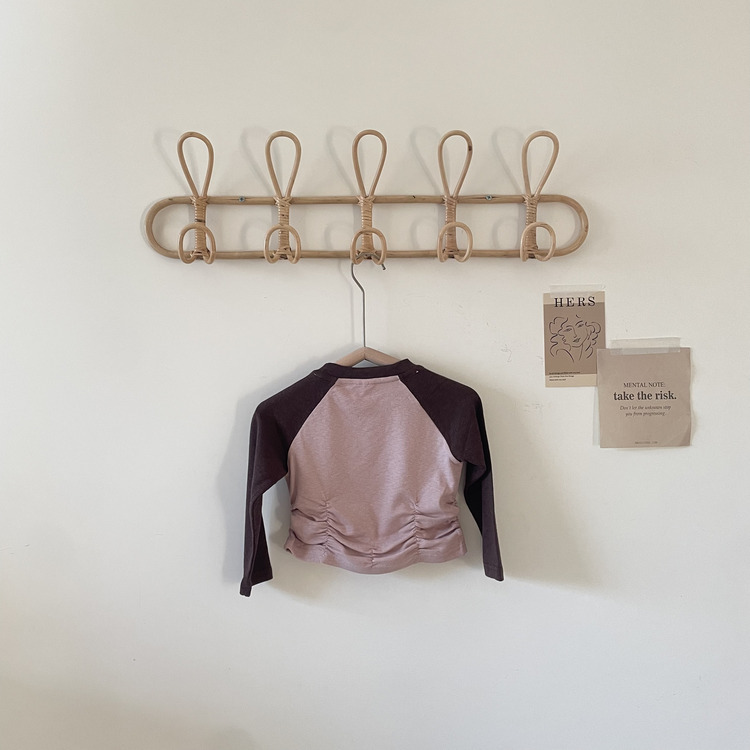 簡約拚色袖上衣