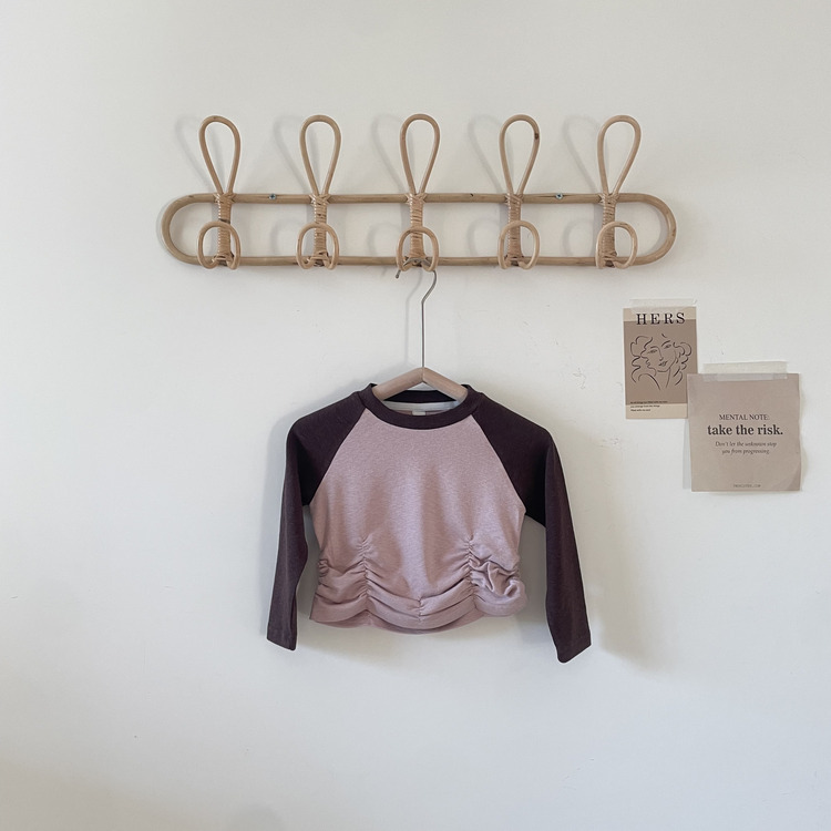 簡約拚色袖上衣