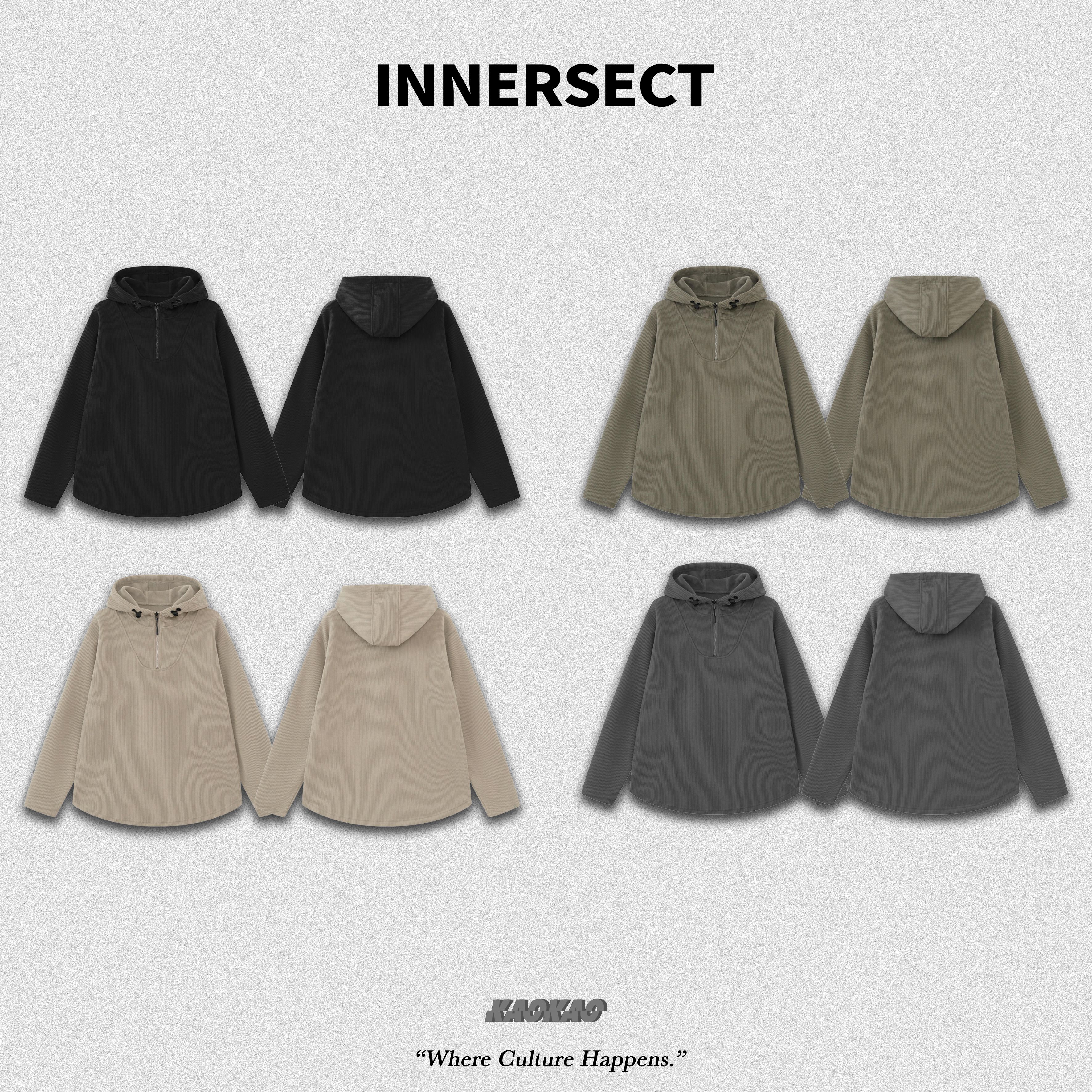 預購4/25抵台 INNERSECT 三生萬物 美式休閒 半拉鍊 長袖 男女同款【INN24FWTHD410】