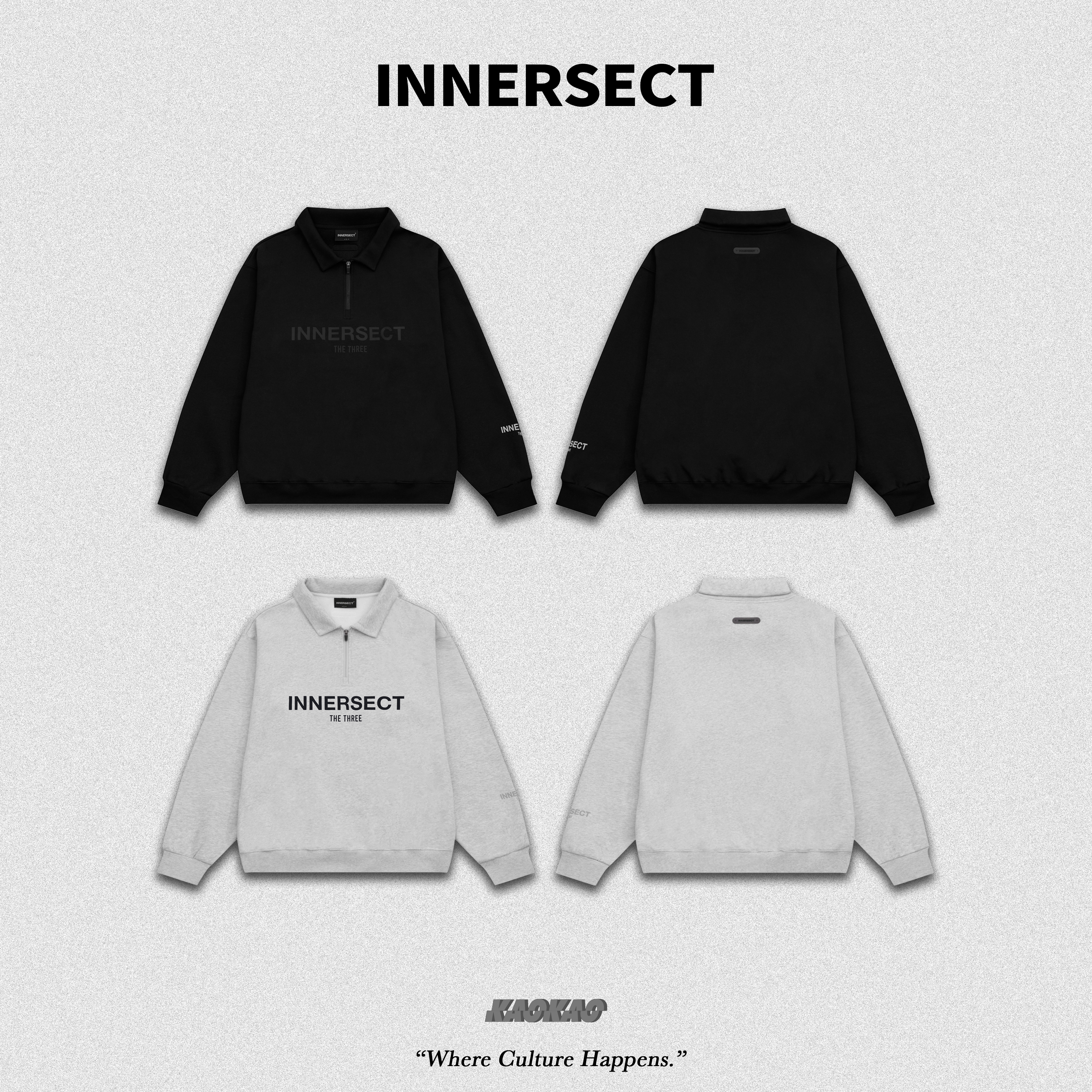 預購4/25抵台 INNERSECT 三生萬物 FOG ESSENTIAL 胸口LOGO 半開襟拉鍊 立領衛衣 男女同款【INN23FWTHD57】