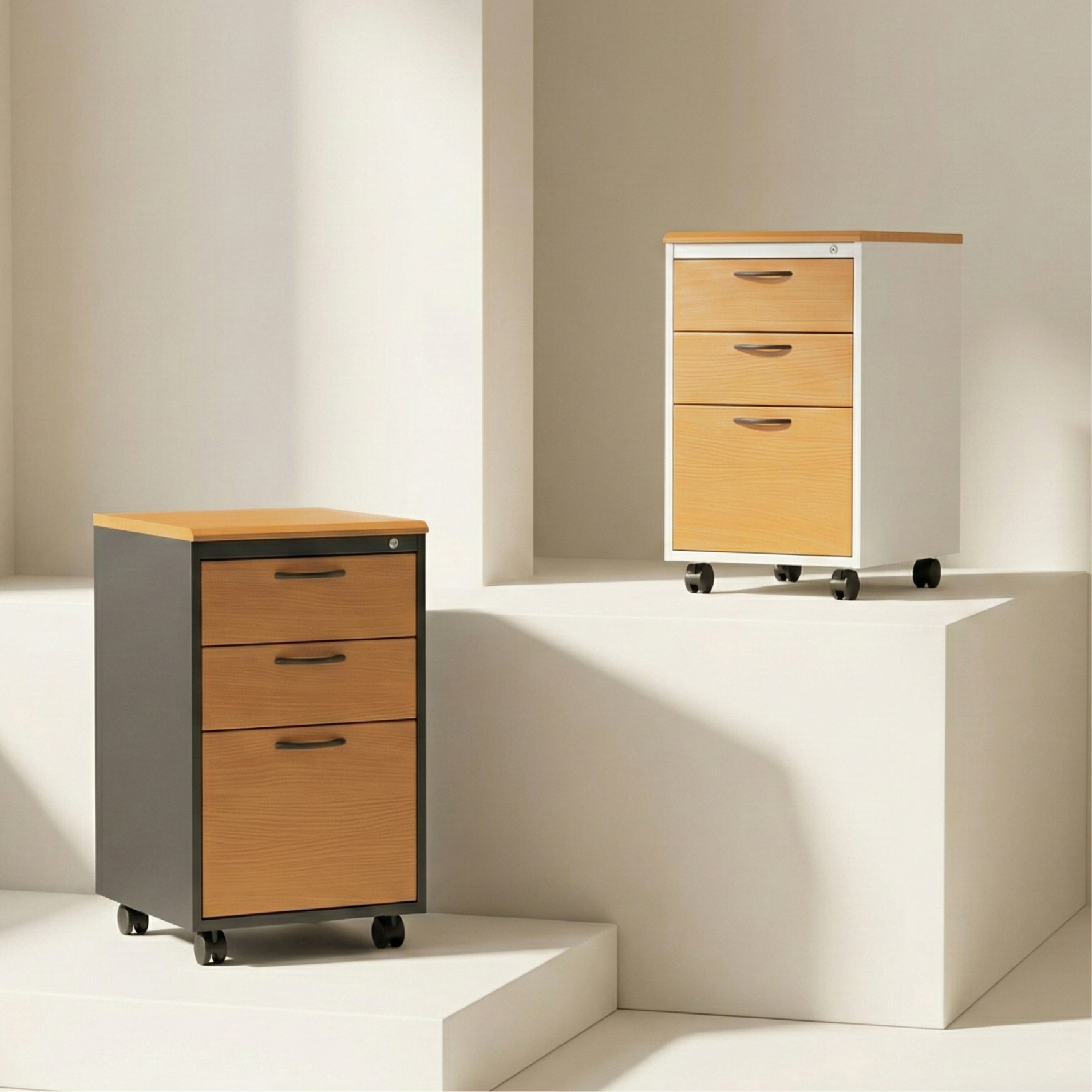 SKD木紋/深灰活動櫃