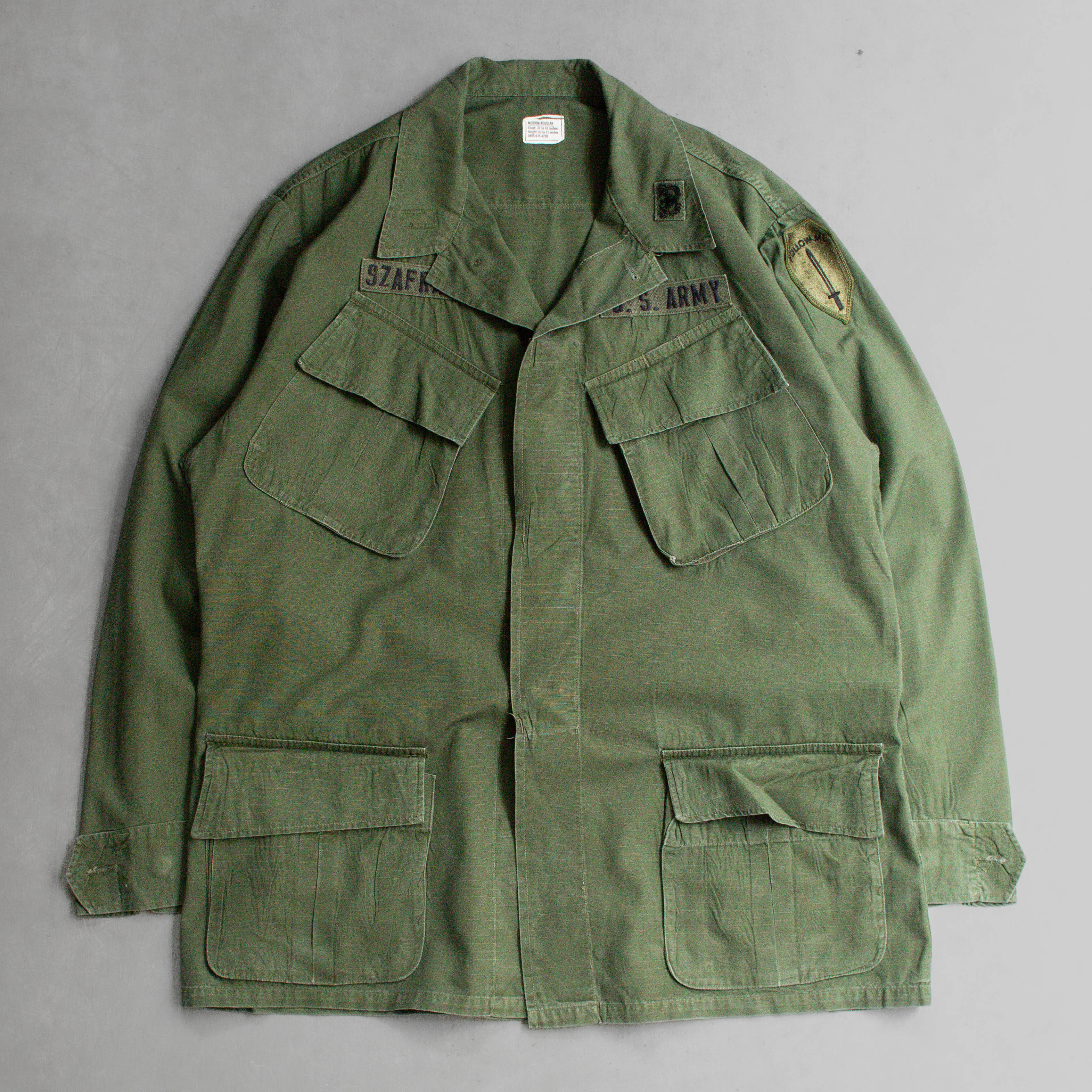 US ARMY JUNGLE FATIGUE SHIRT 美軍 越戰 叢林 野戰 軍襯衫 MR