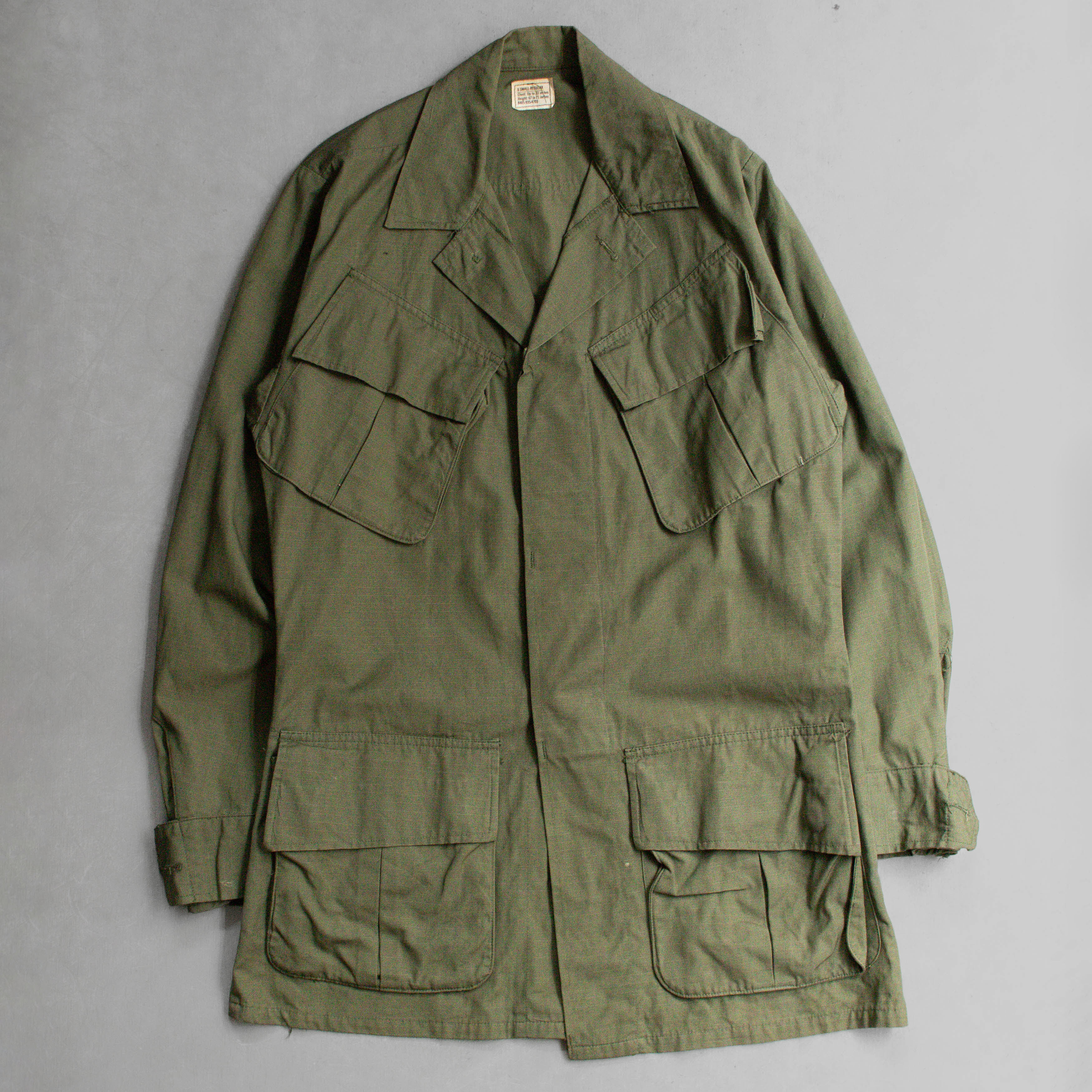 US ARMY JUNGLE FATIGUE SHIRT 美軍 越戰 叢林 野戰 軍襯衫 XSR