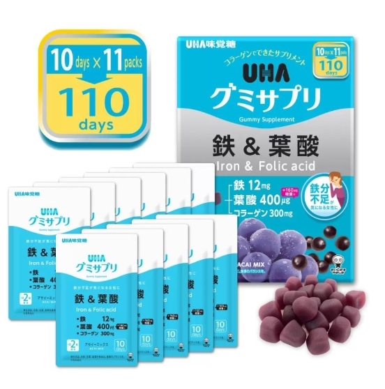 UHA 鐵&葉酸味覺糖 220粒 110天