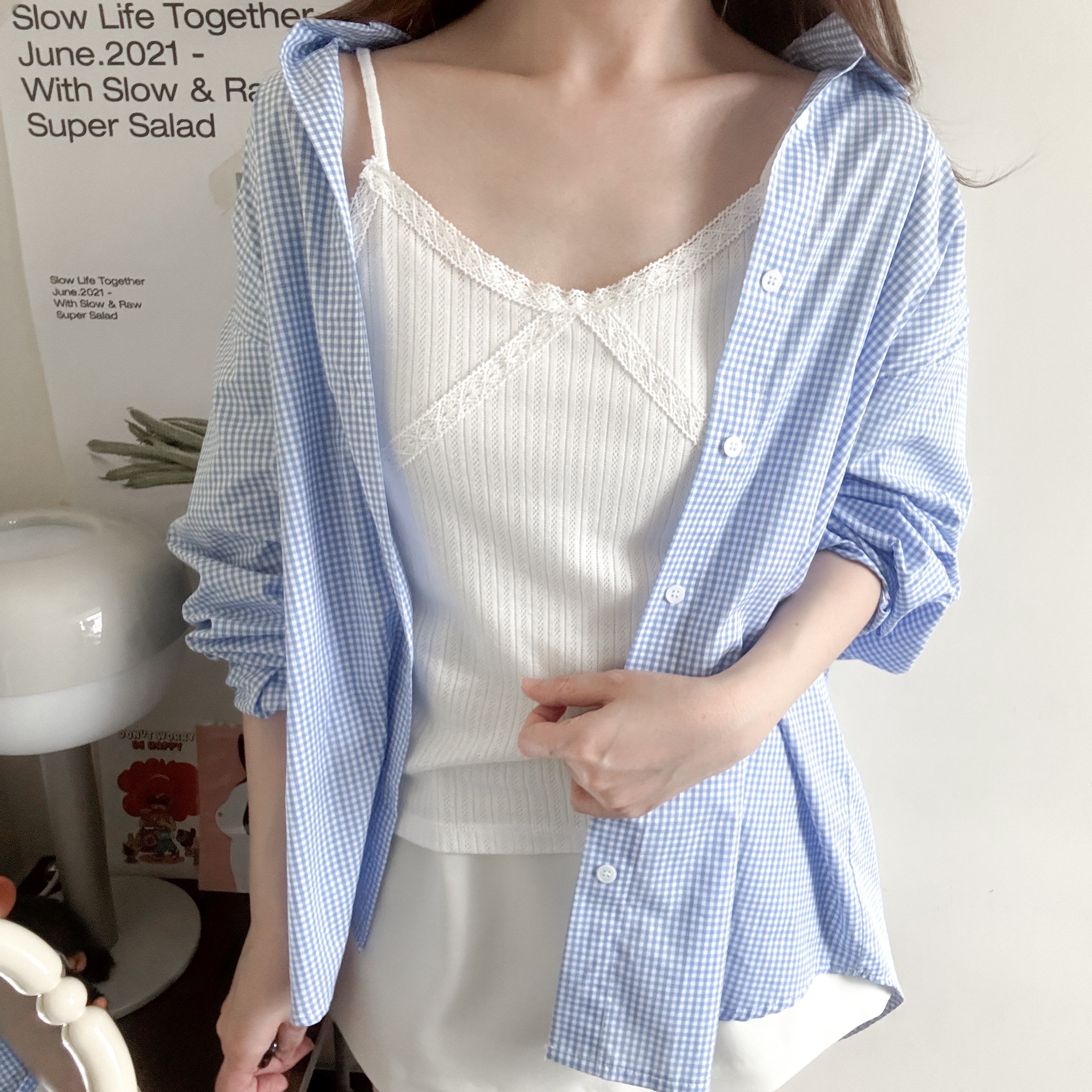 Lace交叉V領吊帶背心