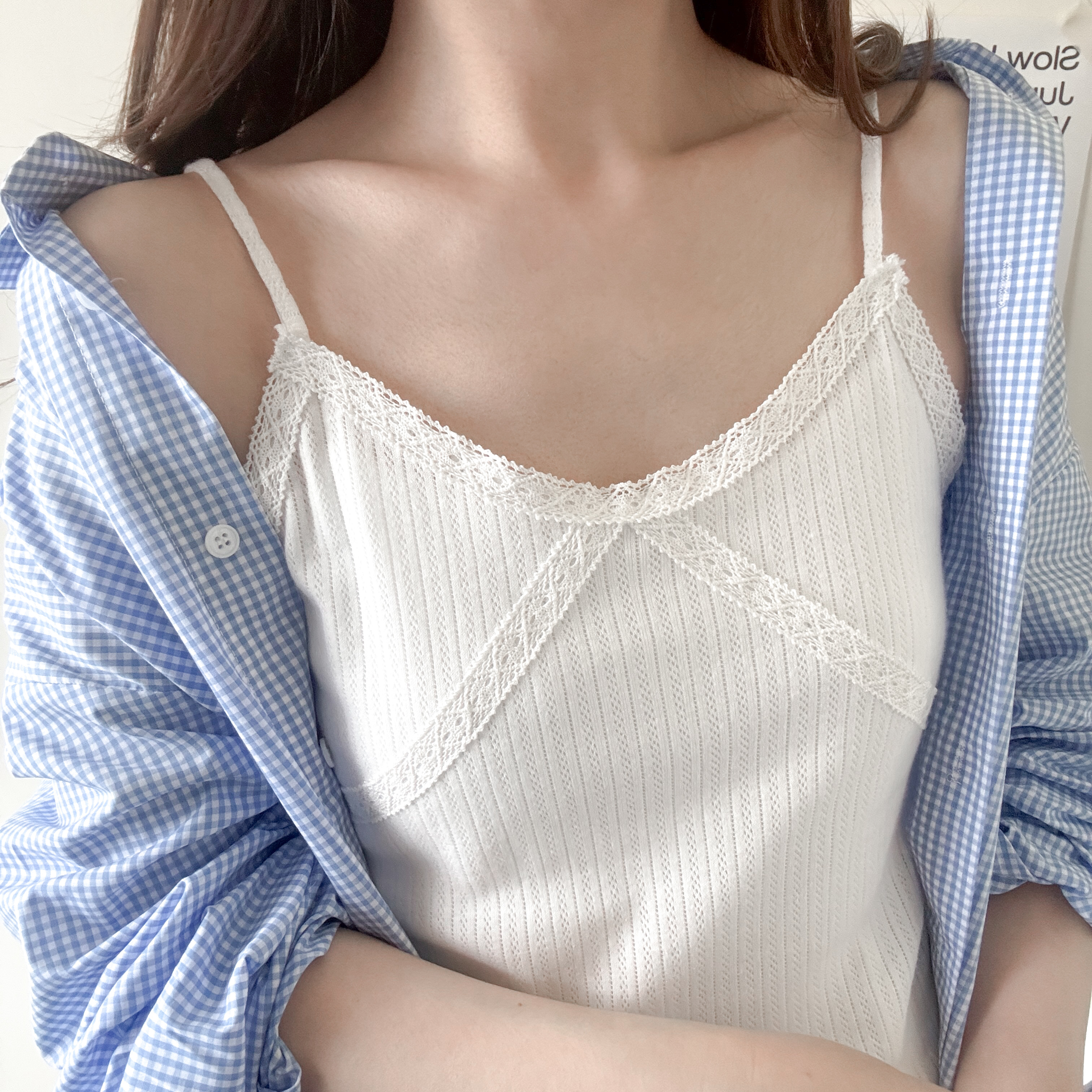 Lace交叉V領吊帶背心