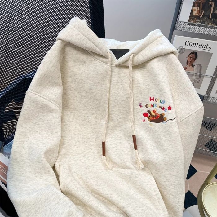American-Style Puppy Embroidery Hooded Jacket