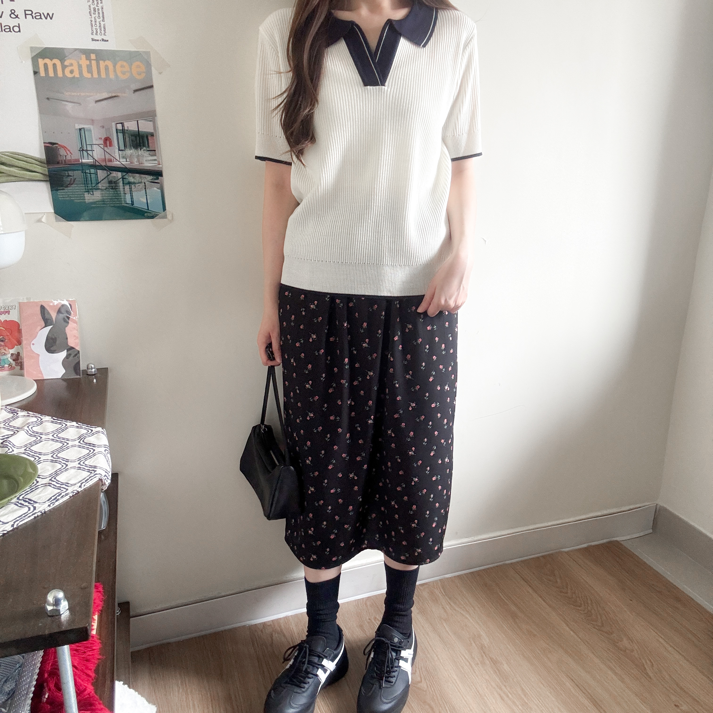 小碎花滑滑雪紡裙