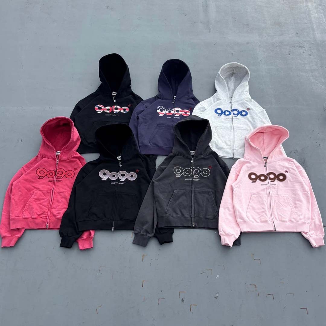 2026SS 9090 OG Logo Assort Zip Hoodie 皮革 水鑽 國旗 連帽 外套 現貨 NN2188