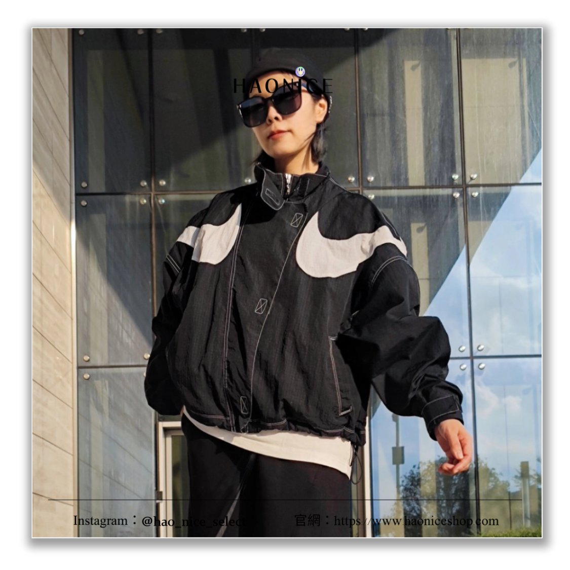 【HAO NICE】超吸眼球👀 NIKE Sportswear Swoosh🔥對稱雙勾 梭織 長袖 立領運動外套 夾克 短款