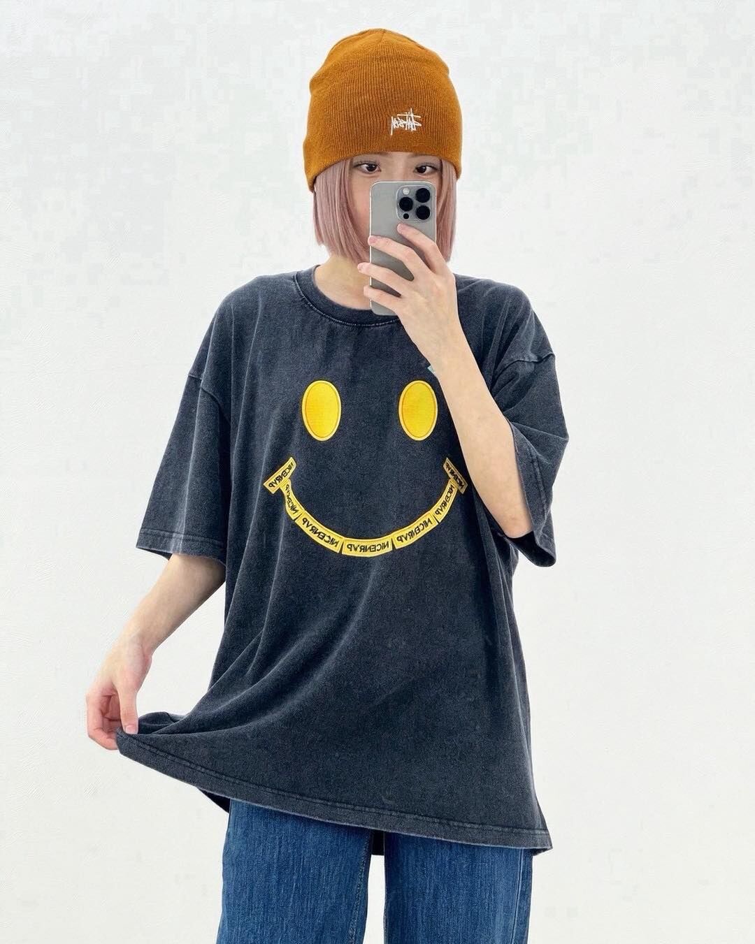 【好心情必備的微笑洗水設計棉tee】（現貨）