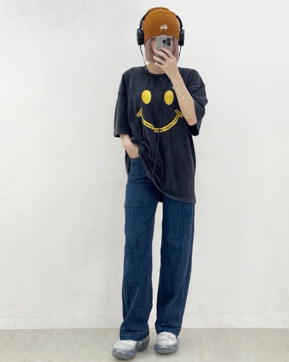 【好心情必備的微笑洗水設計棉tee】（現貨）