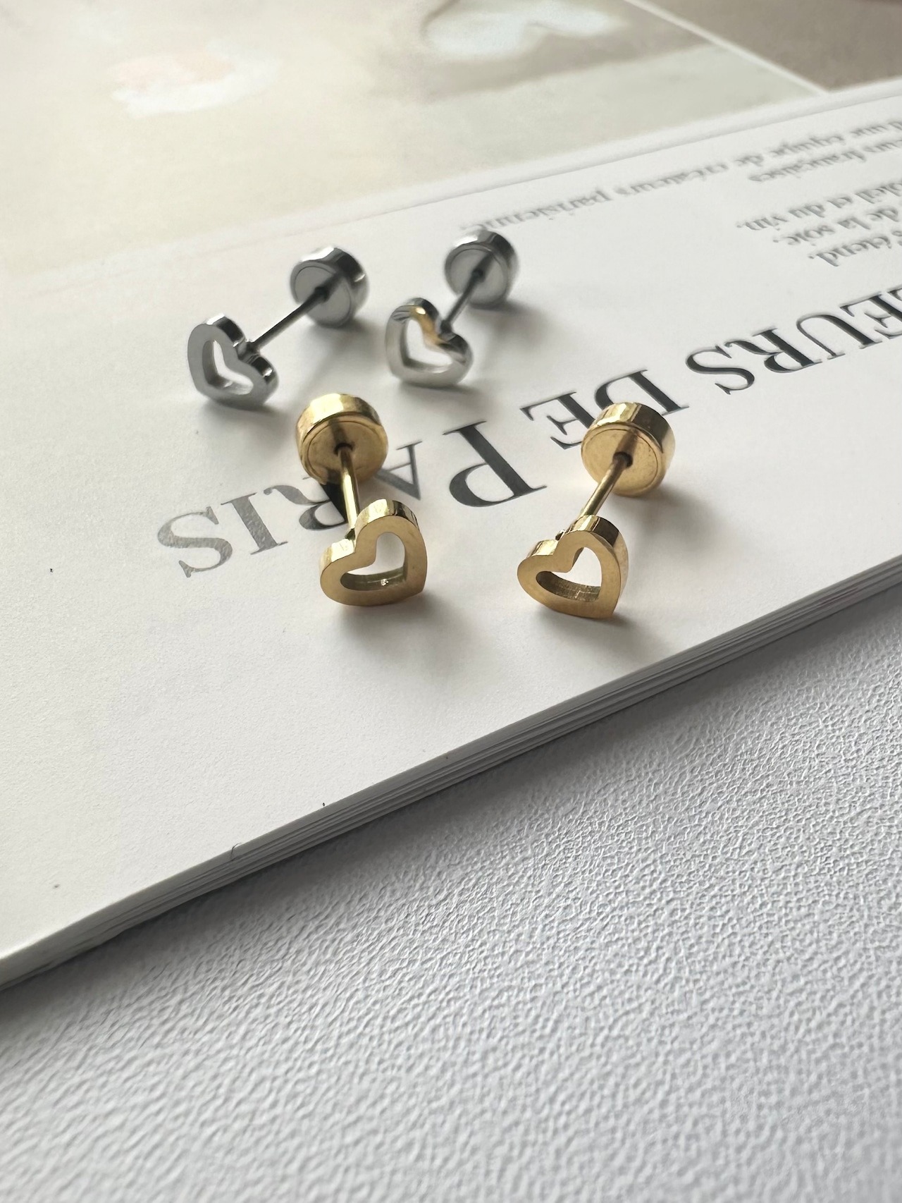 SS heart frame pierce (按壓式)