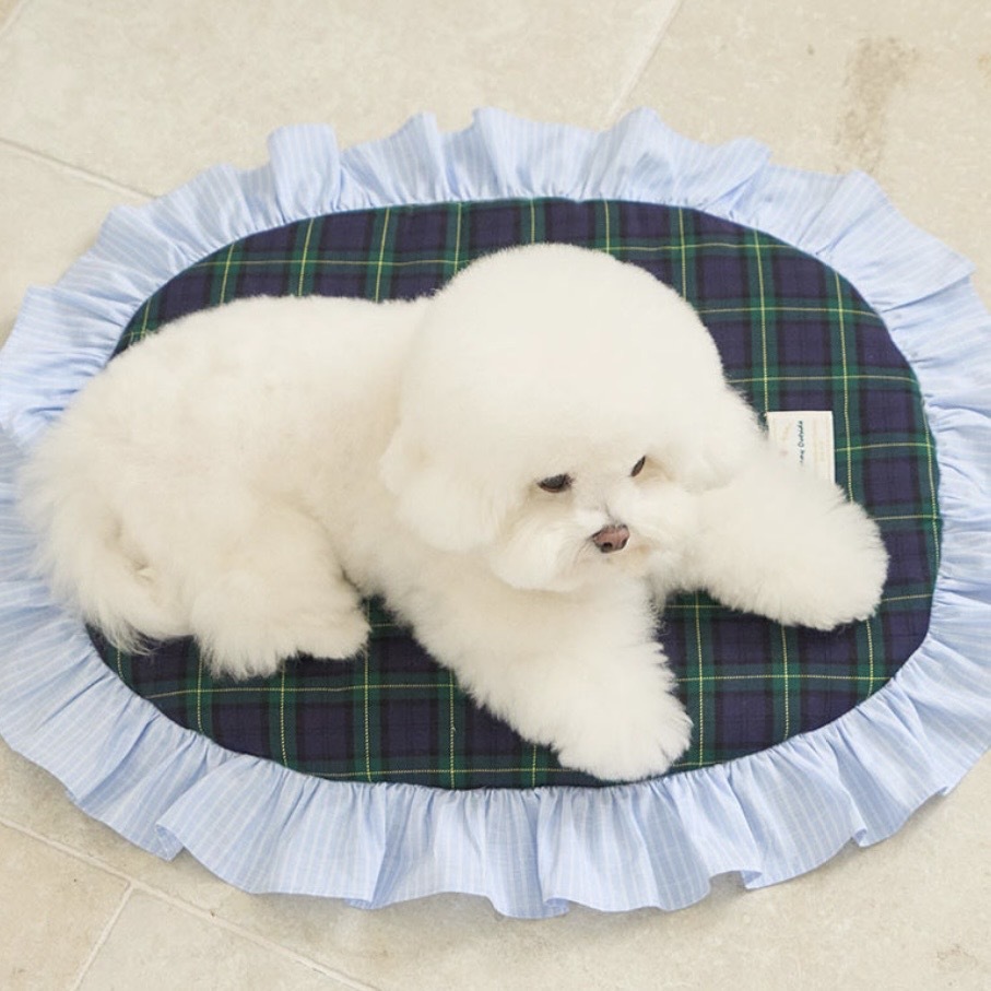 Preppy Cushion 學院風雙面荷葉邊坐墊（Navy）- It’s sunny outside