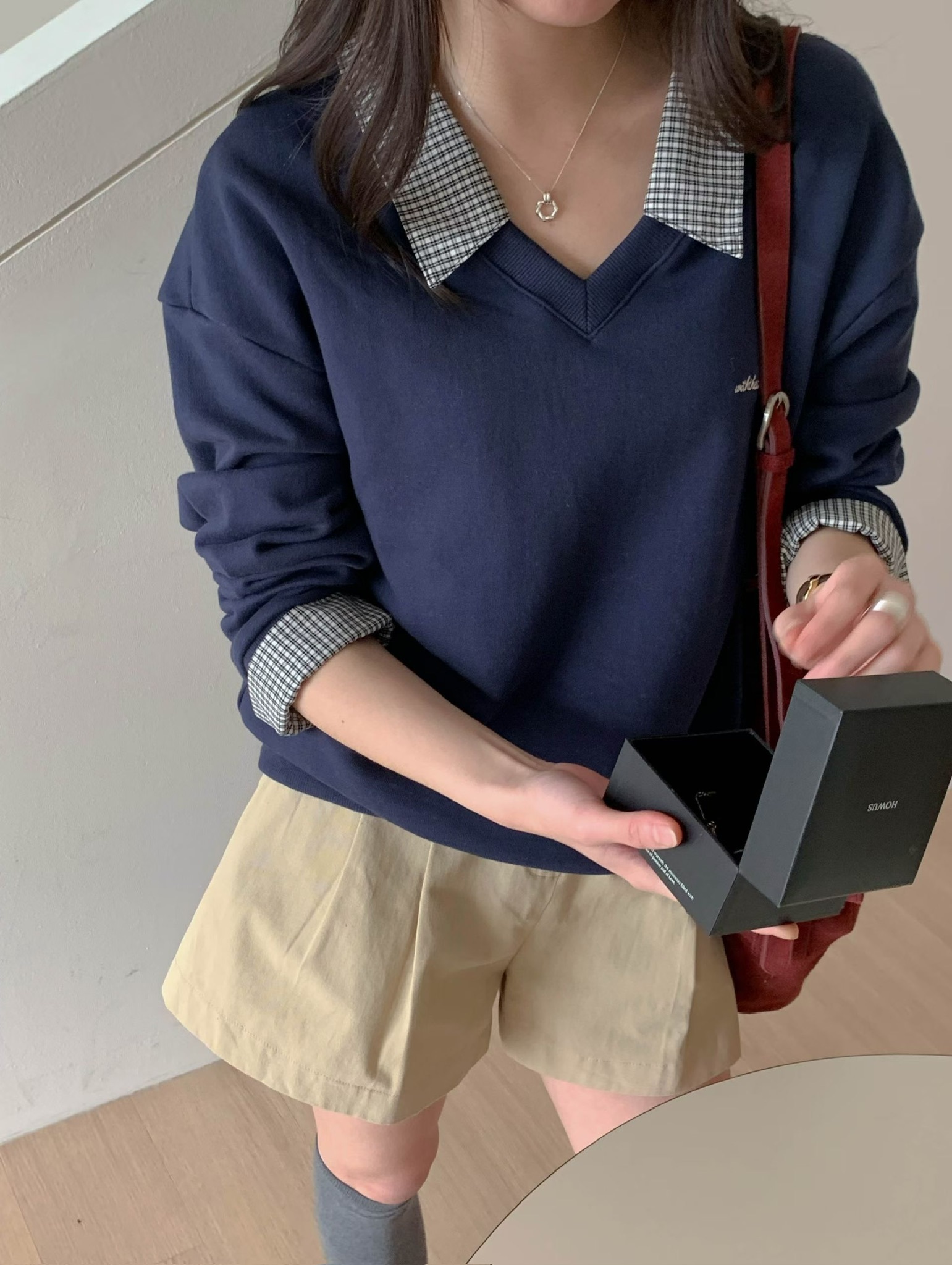 Amber check sweatshirt