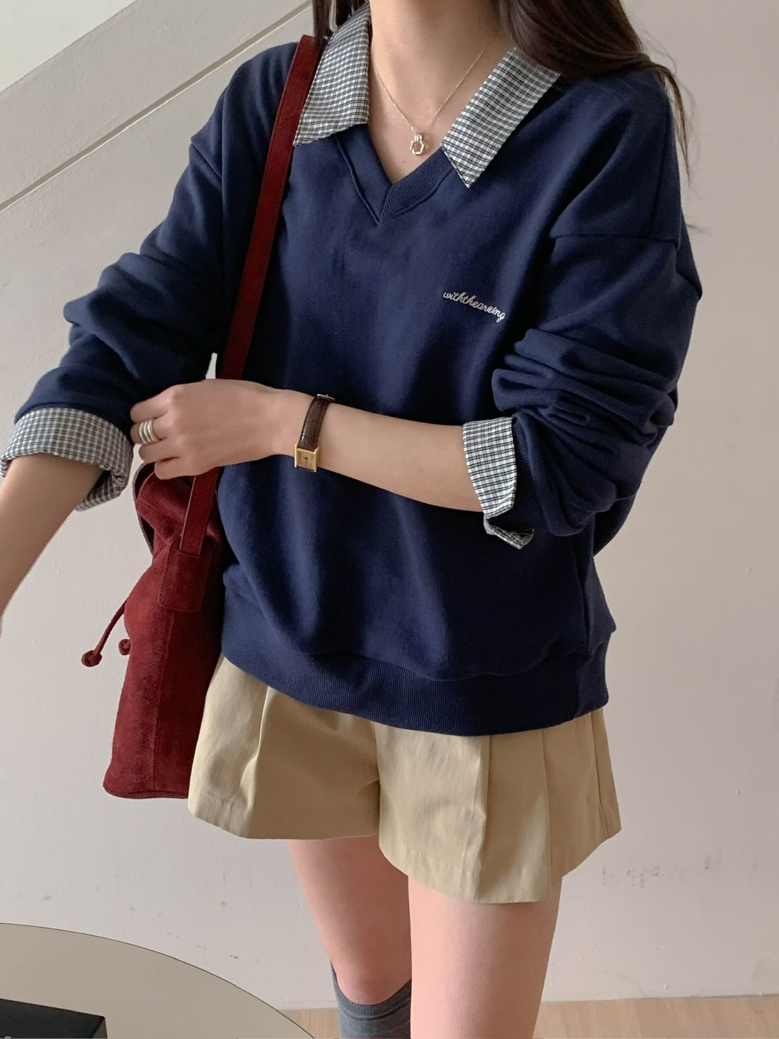 Amber check sweatshirt