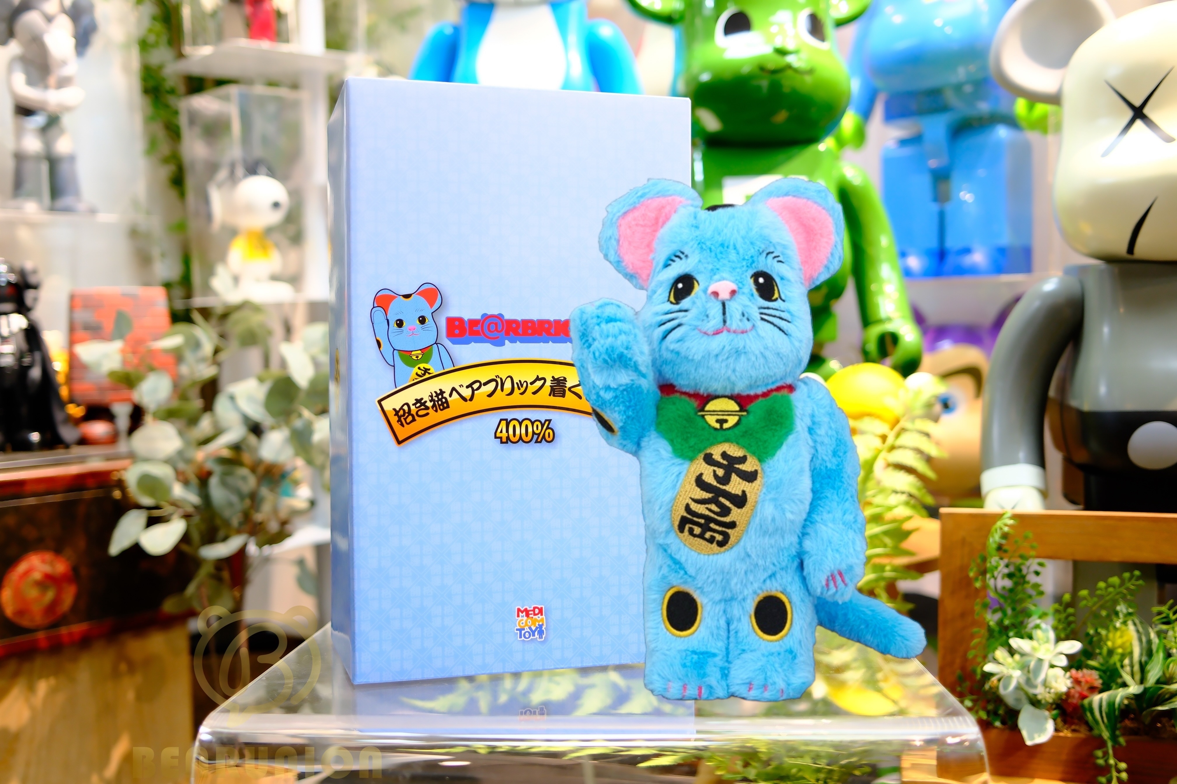 🥇現貨🥇Bearbrick 400% 招き猫 着ぐるみ 空色