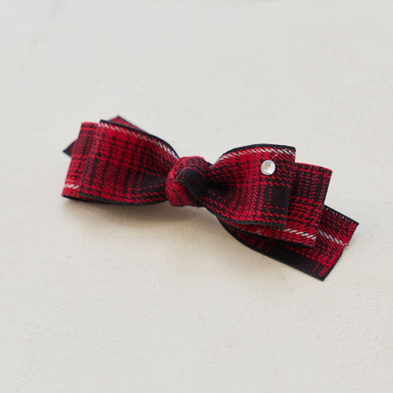 Hairpin (Preppy) Check學院風-配件 髮夾 髮飾 髮夾 -紅格紋-It’s sunny outside