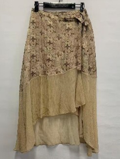 A23 G622728262 - 杏色復古印花半身裙